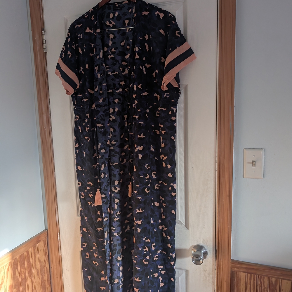 Navy and Pink Animal Print Dress